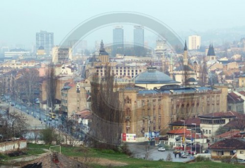 Stadt - Uebersicht von Sarajevo