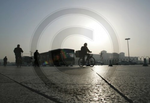 Fahrradfahrer in Peking