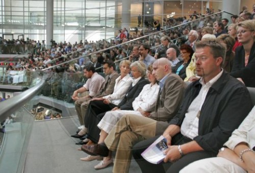 Besuchertribuene im Bundestag