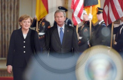 Treffen Merkel und Bush