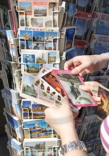Postkartenstaender in Bruessel