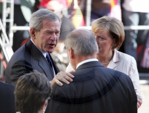 George Bush, Harald Ringstorff, Angela Merkel