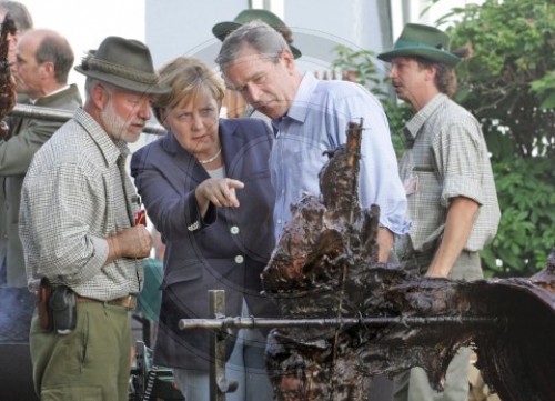 Merkel Bush beim Barbecue