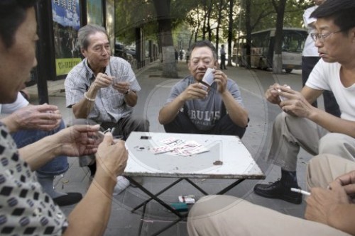 Kartenspieler in Peking