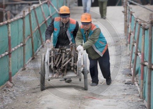 Baustelle des Olympiastadions in Peking