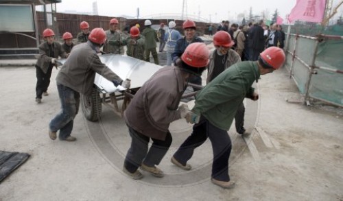 Baustelle des Olympiastadions in Peking