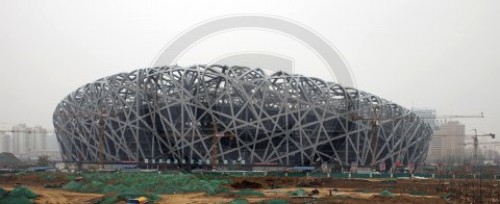 Baustelle des Olympiastadions in Peking