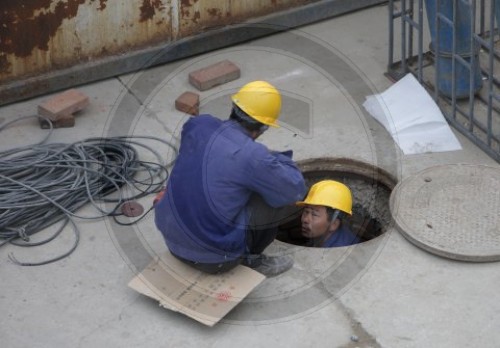 Baustelle des Olympiastadions in Peking