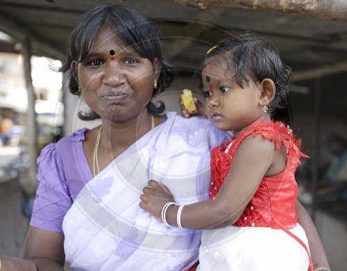 Mutter und Kind in Bangalore