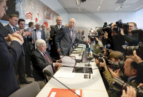 Helmut Schmidt bei SPD Fraktionssitzung