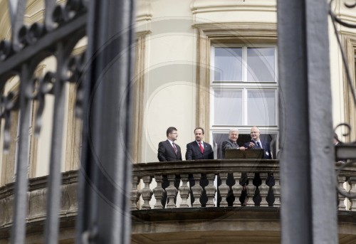 Miroslav Lajcak, Frank-Walter STEINMEIER, Jan KOHOUT in der Deutschen Botschaft