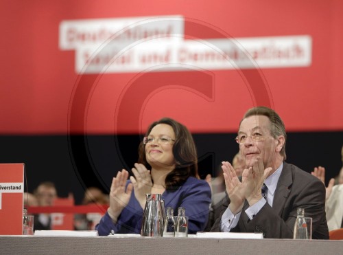 Nahles Muentefering auf dem SPD Parteitag