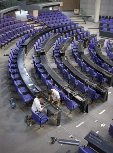 Umbau des Plenarsaal im Bundestag