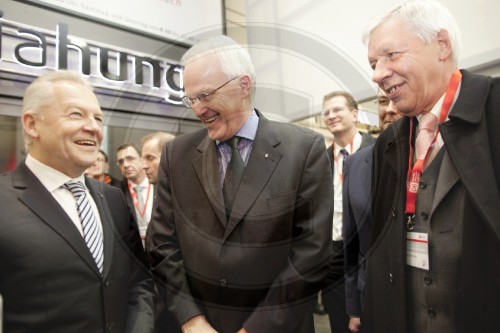 Rüdiger Grube , Vorstand Deutsche Bahn, Jürgen Rüttgers, MP NRW und Werner MÜLLER
