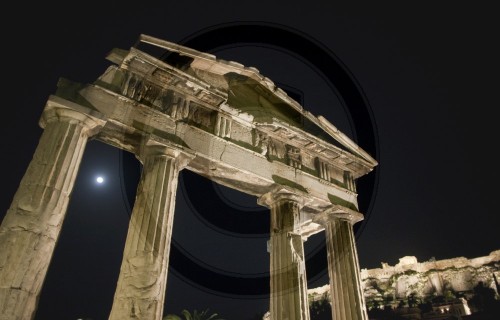 Akropolis bei Nacht