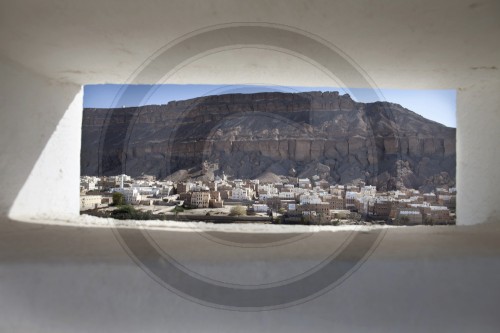 Stadtansicht von Shibam im Wadi Hadramaut, Jemen.