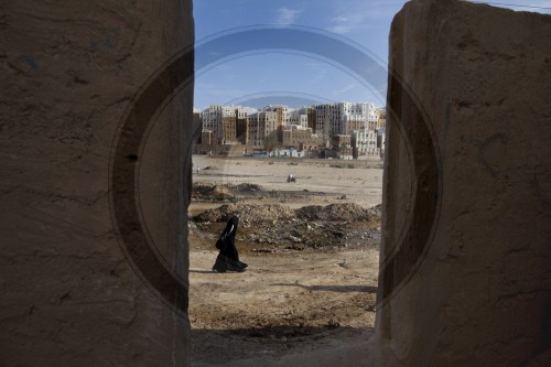 Stadtansicht von Shibam im Wadi Hadramaut, Jemen.