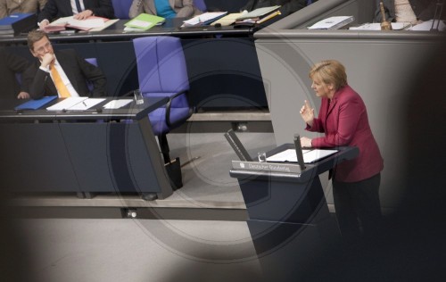 MERKEL und WESTERWELLE im Bundestag