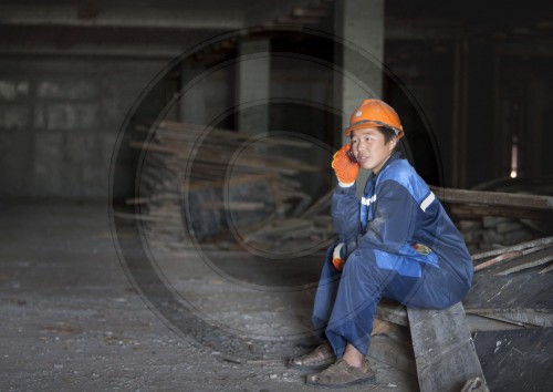 Bauarbeiter in Ulan Bator |Construction workers in Ulan Bator