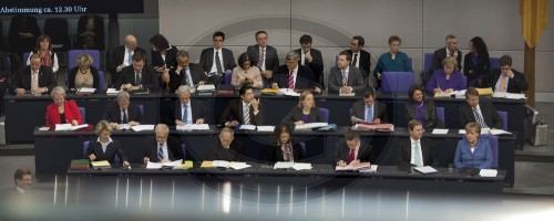 Regierungsbank im Bundestag