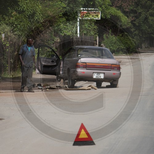 Reifenpanne in Sambia