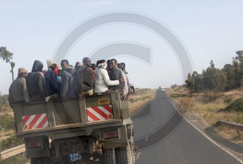 Transportation of young men. Nyeri, Kenya. 17.01.2012