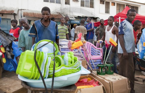 Marktszene in Monrovia | Market scene in Monrovia