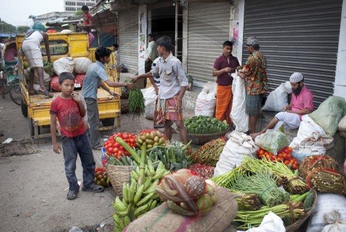 Marktszene in Dhaka