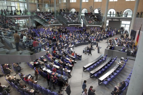 The plenary session shortly before the vote in the Bundestag over the phasing out of nuclear energy. Berlin, 30.06.2011