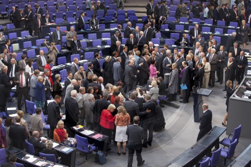 Roll-call vote in the Bundestag over the phasing out of nuclear energy. Berlin, 30.06.2011
