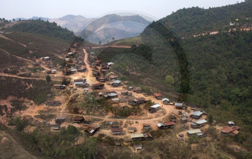 Blick auf das Dorf Ban Kor