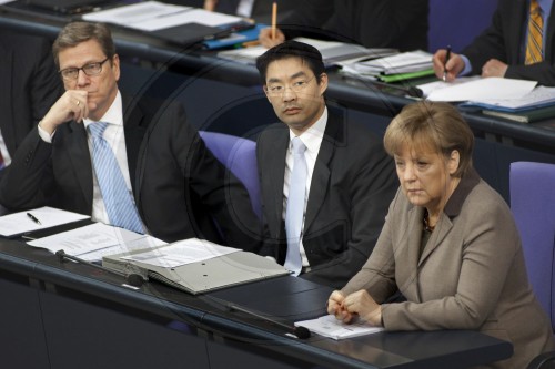 Westerwelle, Roesler, Merkel