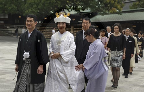 Hochzeit im Meiji Schrein in Tokio