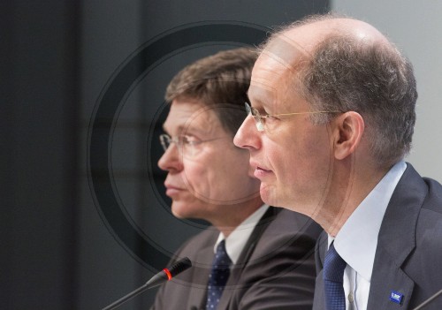 Kurt Bock, Vorstandsvorsitzender der BASF SE, Hans-Ulrich Engel, Finanzvorstand der BASF SE