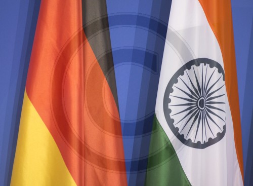Flagge von Deutschland und Indien