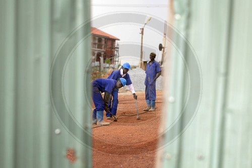 Bauarbeiter in Kampala, Uganda