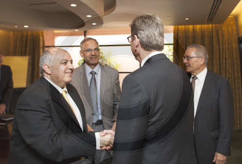 Bundesaussenminister Guido Westerwelle, FDP trifft Vertreter der Freiheits und Gerechtigkeitspartei und der Wasat-Partei