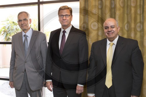 Bundesaussenminister Guido Westerwelle, FDP trifft Vertreter der Freiheits und Gerechtigkeitspartei und der Wasat-Partei