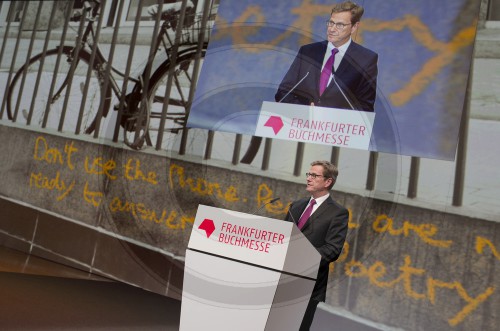 Aussenminister Westerwelle eroeffnet Frankfurter Buchmesse