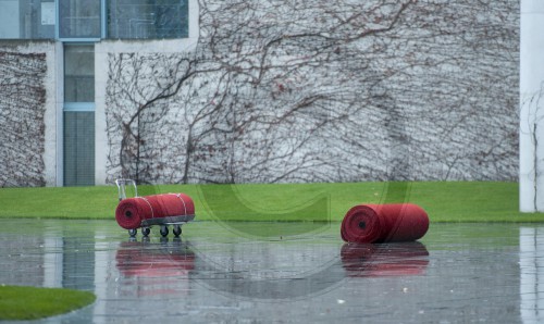 Roter Teppich im Kanzleramt