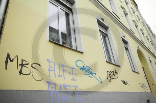 Graffito an einem Haus