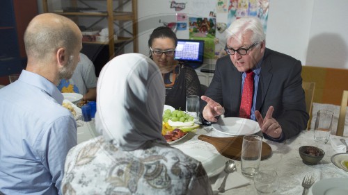 German Foreign Minister Steinmeier And A Syrian Refugee Family