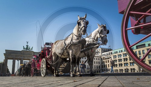 Pferdekutschen vor dem Brandenburger Tor