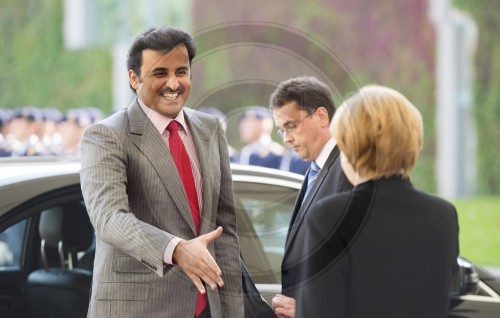 Merkel empfaengt Emir von Katar