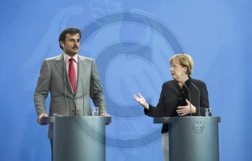 Merkel empfaengt Emir von Katar