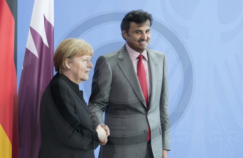 Merkel empfaengt Emir von Katar