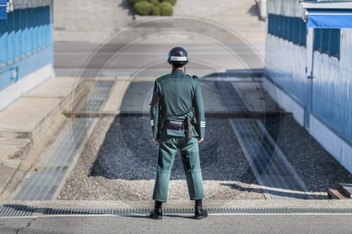 Suedkoreanischer Soldat der Joint Security Area  in Panmunjom