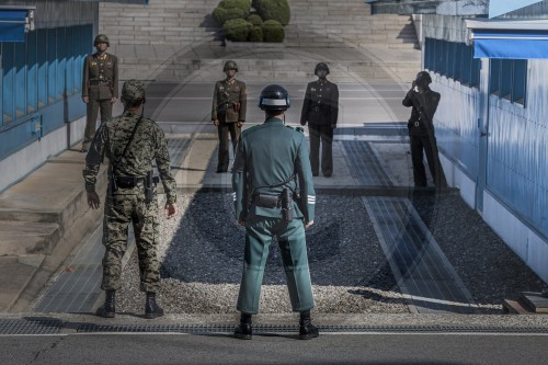 Suedkoreanische Soldaten der Joint Security Area  in Panmunjeom