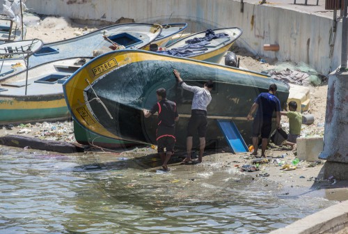 Fischer im Hafen von Gaza-Stadt