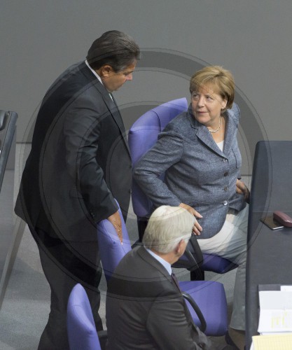 Anglea Merkel + Sigmar Gabriel + Frank-Walter Steinmeier